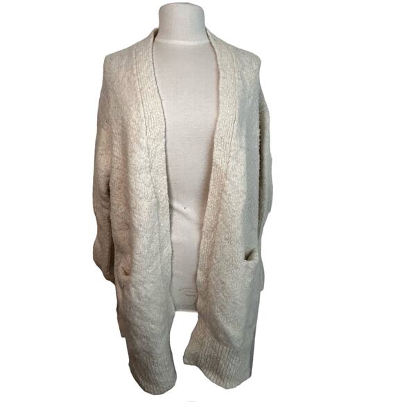 AllSaints White Open Front Popcorn Cardigan - Picture 1 of 7